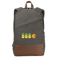 Retro Funny Pineapple Pizza Video Game Cotton Canvas Backpack