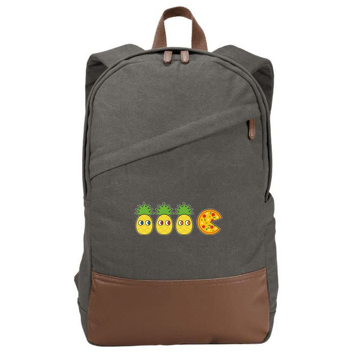 Retro Funny Pineapple Pizza Video Game Cotton Canvas Backpack