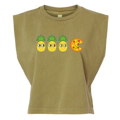 Retro Funny Pineapple Pizza Video Game Garment-Dyed Women's Muscle Tee
