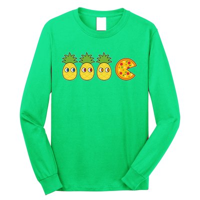 Retro Funny Pineapple Pizza Video Game Long Sleeve Shirt