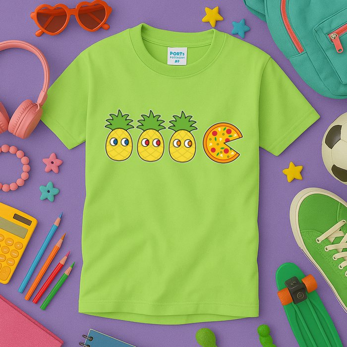 Retro Funny Pineapple Pizza Video Game Kids T-Shirt