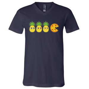 Retro Funny Pineapple Pizza Video Game V-Neck T-Shirt