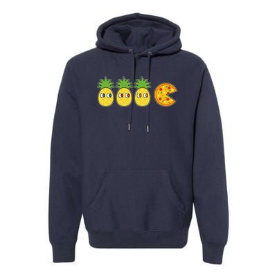 Retro Funny Pineapple Pizza Video Game Premium Hoodie