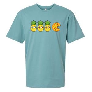 Retro Funny Pineapple Pizza Video Game Sueded Cloud Jersey T-Shirt