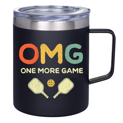 Retro Funny Pickleball Lover Pickle Ball 12oz Stainless Steel Coffee Mug
