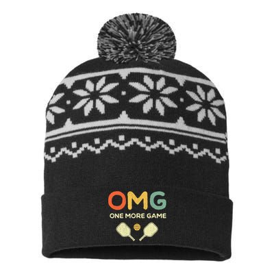 Retro Funny Pickleball Lover Pickle Ball USA-Made Snowflake Beanie