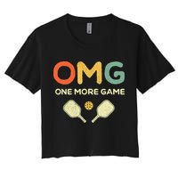 Retro Funny Pickleball Lover Pickle Ball Women's Crop Top Tee