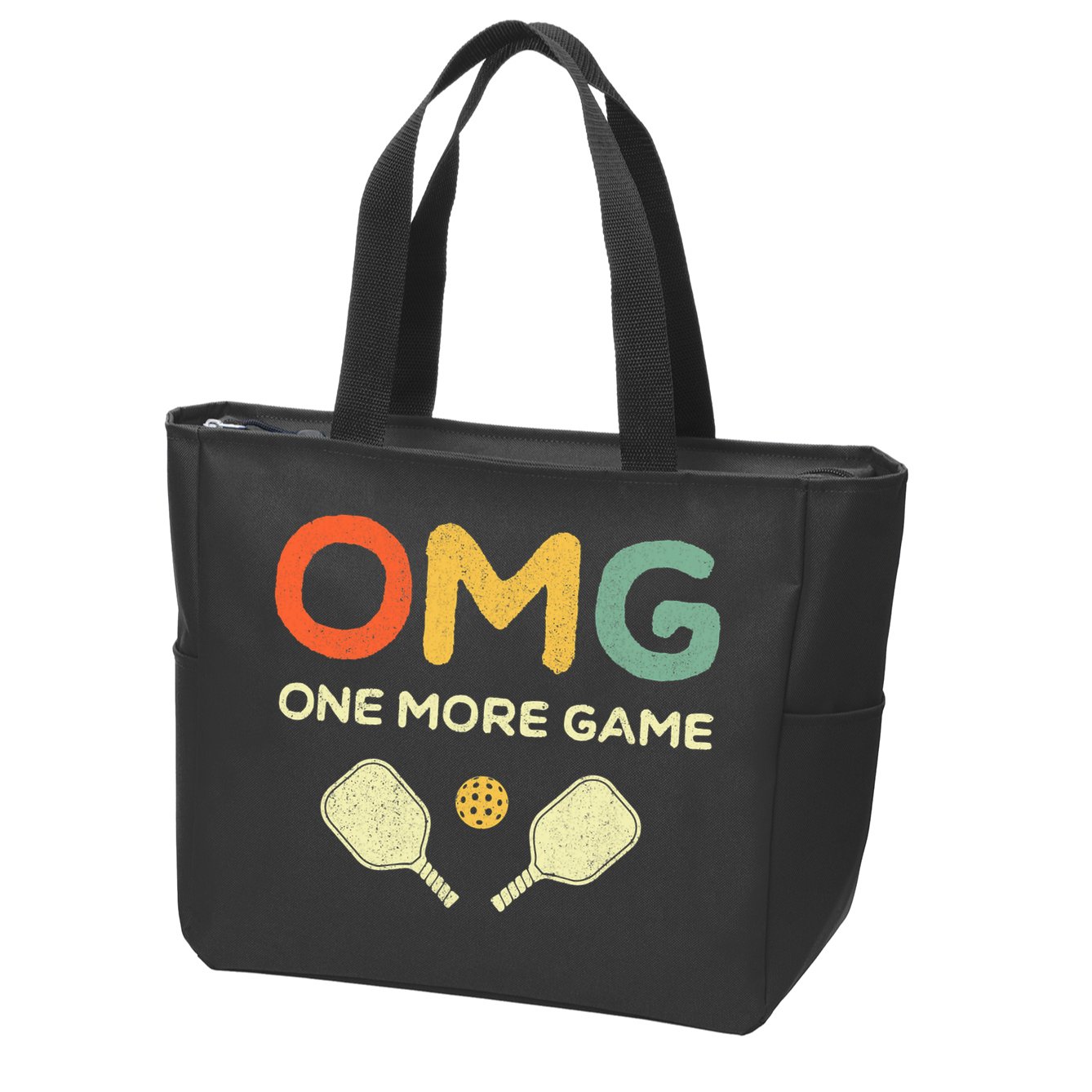 Retro Funny Pickleball Lover Pickle Ball Zip Tote Bag