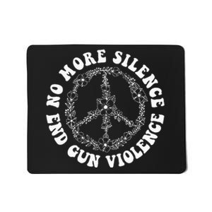 Retro Floral Peace Sign NoMore Silence End Gun Violence Mousepad