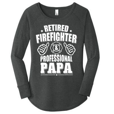 Retired Firefighter & Papa Retirement Gift Women's Perfect Tri Tunic Long Sleeve Shirt