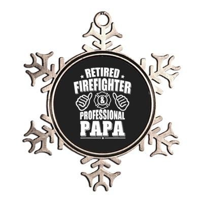 Retired Firefighter & Papa Retirement Gift Metallic Star Ornament