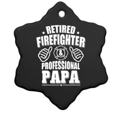 Retired Firefighter & Papa Retirement Gift Ceramic Star Ornament