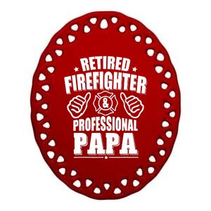 Retired Firefighter & Papa Retirement Gift Ceramic Oval Ornament