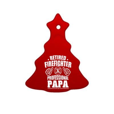 Retired Firefighter & Papa Retirement Gift Ceramic Tree Ornament