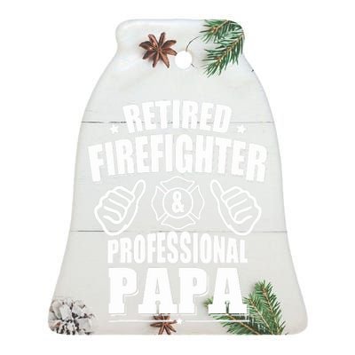 Retired Firefighter & Papa Retirement Gift Ceramic Bell Ornament