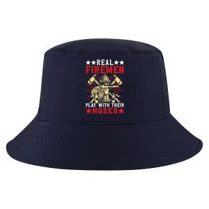 Real Fire Play With Their Hoses Funny Firefighting Premium Cool Comfort Performance Bucket Hat