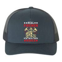 Real Fire Play With Their Hoses Funny Firefighting Premium Yupoong Adult 5-Panel Trucker Hat