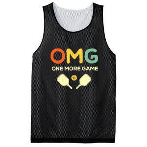 Retro Funny Pickleball Lover One More Game Omg Pickle Ball Gift Mesh Reversible Basketball Jersey Tank