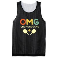 Retro Funny Pickleball Lover One More Game Omg Pickle Ball Gift Mesh Reversible Basketball Jersey Tank