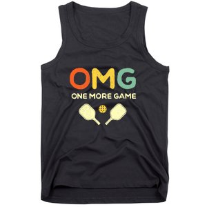 Retro Funny Pickleball Lover One More Game Omg Pickle Ball Gift Tank Top