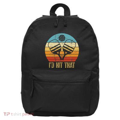 Retro Funny Pickleball Dad 16 in Basic Backpack