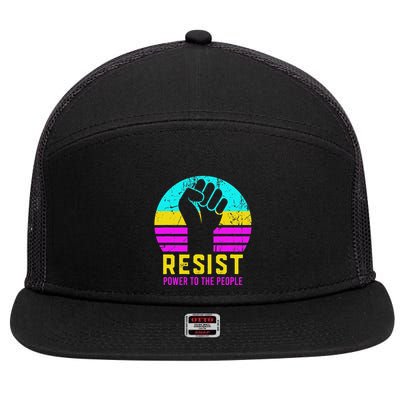Resist Fascism Power To The People 7 Panel Mesh Trucker Snapback Hat