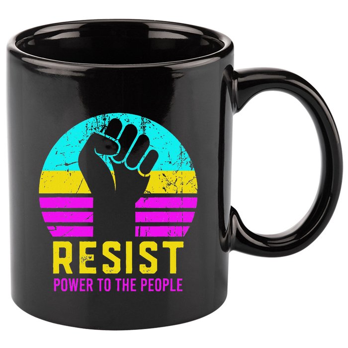 Resist Fascism Power To The People 11oz C Handle Ceramic Mug