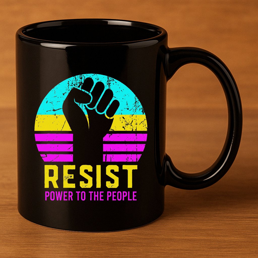 Resist Fascism Power To The People 11oz C Handle Ceramic Mug