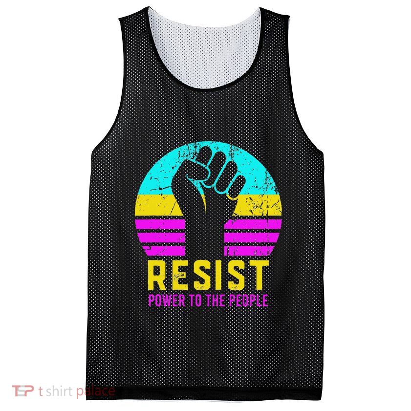 Resist Fascism Power To The People Mesh Reversible Basketball Jersey Tank
