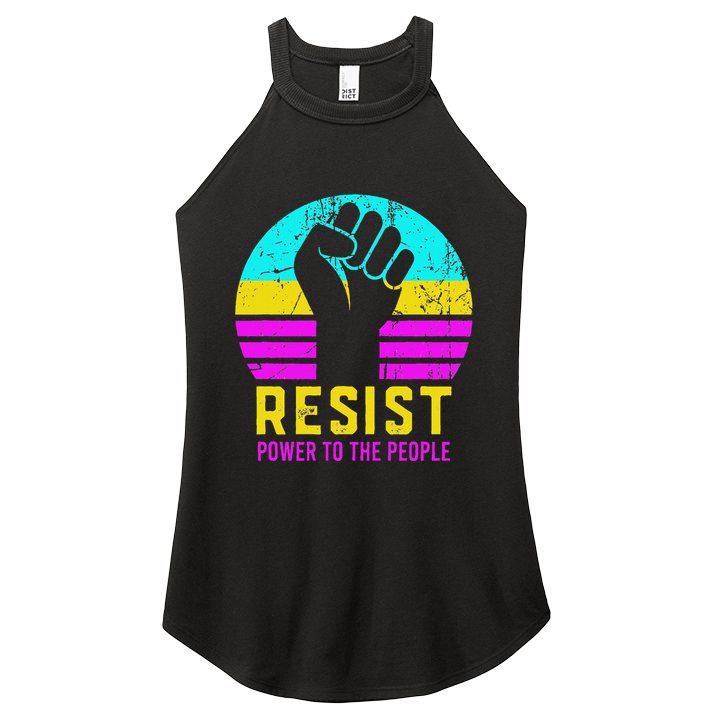 Resist Fascism Power To The People Women's Perfect Tri Rocker Tank
