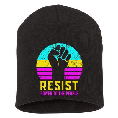 Resist Fascism Power To The People Short Acrylic Beanie