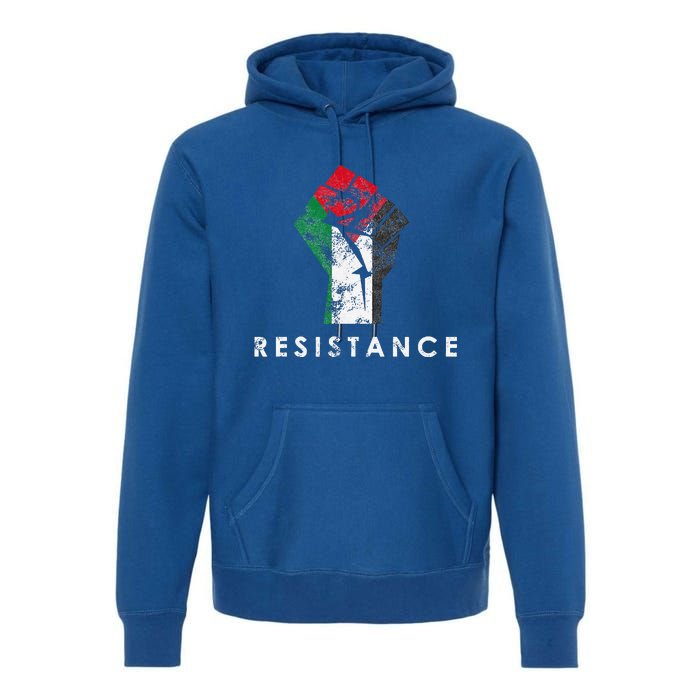 Raised Fist Palestine Flag Save Gaza Premium Hoodie