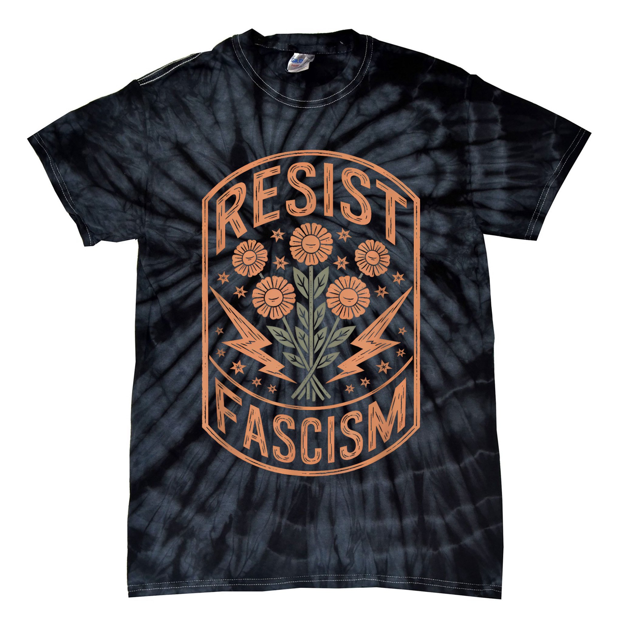 Resist Fascism Protest Trump Anti Trump Tie-Dye T-Shirt