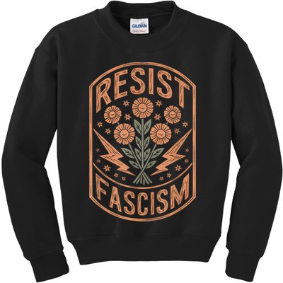 Resist Fascism Protest Trump Anti Trump Kids Sweatshirt