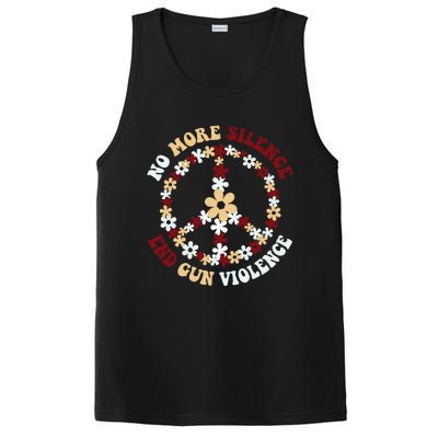 Retro Floral Peace Sign NoMore Silence End Gun Violence PosiCharge Competitor Tank