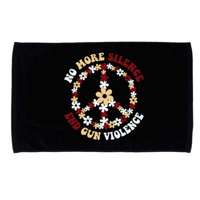 Retro Floral Peace Sign NoMore Silence End Gun Violence Microfiber Hand Towel