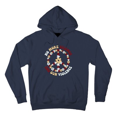 Retro Floral Peace Sign NoMore Silence End Gun Violence Hoodie