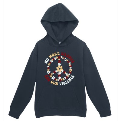 Retro Floral Peace Sign NoMore Silence End Gun Violence Urban Pullover Hoodie