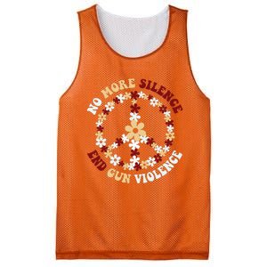 Retro Floral Peace Sign NoMore Silence End Gun Violence Mesh Reversible Basketball Jersey Tank