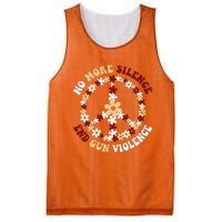 Retro Floral Peace Sign NoMore Silence End Gun Violence Mesh Reversible Basketball Jersey Tank