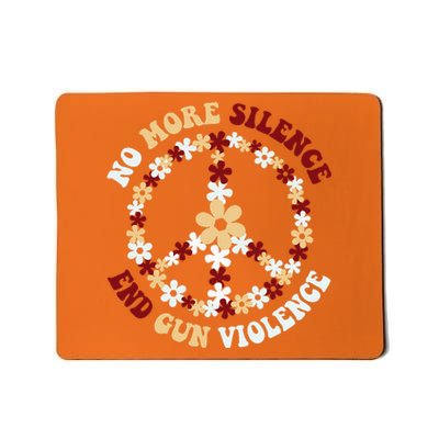 Retro Floral Peace Sign NoMore Silence End Gun Violence Mousepad