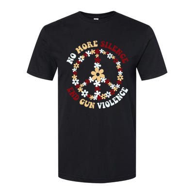 Retro Floral Peace Sign NoMore Silence End Gun Violence Softstyle® CVC T-Shirt