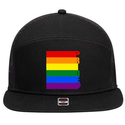 Rainbow Flag Pride Gift 7 Panel Mesh Trucker Snapback Hat