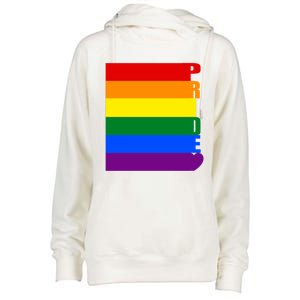 Rainbow Flag Pride Gift Womens Funnel Neck Pullover Hood