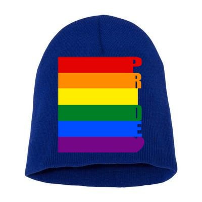 Rainbow Flag Pride Gift Short Acrylic Beanie