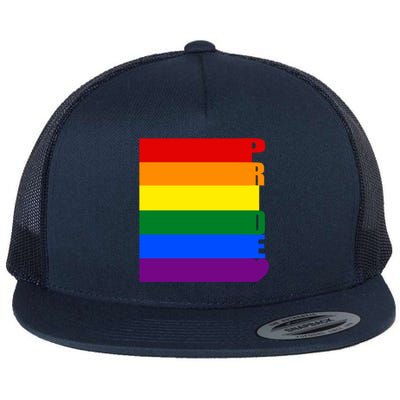 Rainbow Flag Pride Gift Flat Bill Trucker Hat