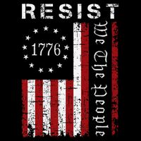 Resist Flag Protest Drawstring Bag