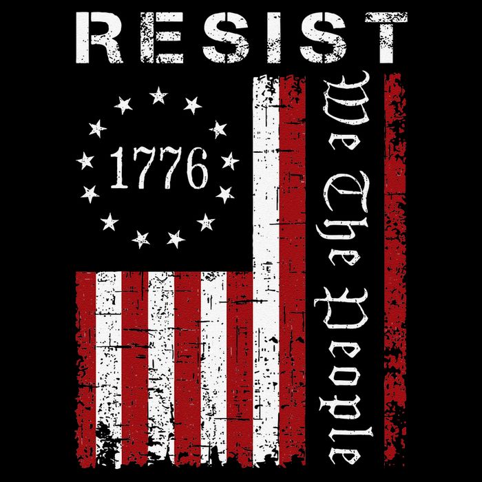 Resist Flag Protest Drawstring Bag
