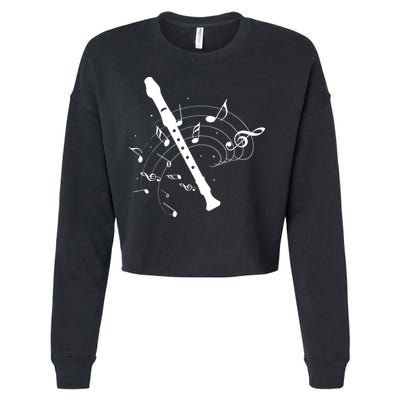Recorder Flute Player Teacher Cropped Pullover Crew