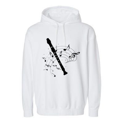 Recorder Flute Player Teacher Garment-Dyed Fleece Hoodie